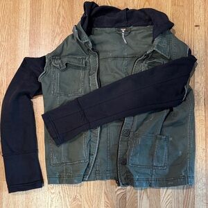 Free People Green and Black Jacket
